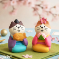 DECOLE　デコレ　コンコンブル　猫のおひなさま　和菓子　ペア　縁起置物　着物　雛祭り　ミニチュア　マスコット