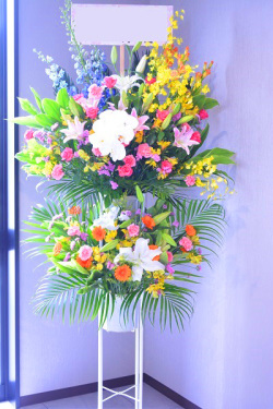 ２段お祝いスタンド　イエローピンク系