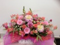 ガーベラ　バラ　季節の花　ピンク系アレンジ