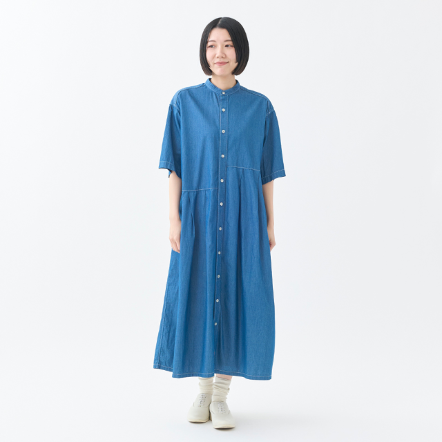 4ozデニム アシンメトリータックワンピース KATO` GRANDMA MAMA DAUGHTER