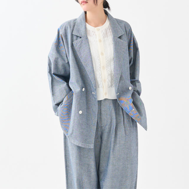 3/1 on sale】インディゴオックス3タックワイドパンツ KATO` GRANDMA