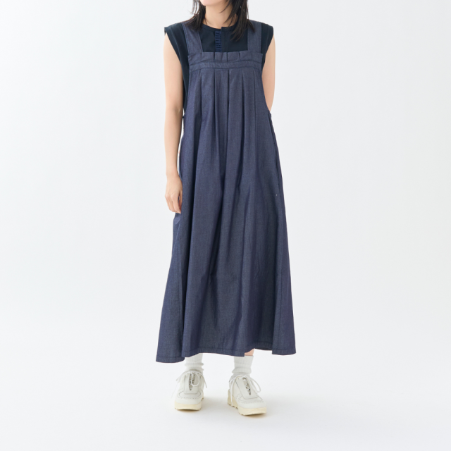 4ozデニムタックプリーツサロペットスカート KATO` GRANDMA MAMA DAUGHTER