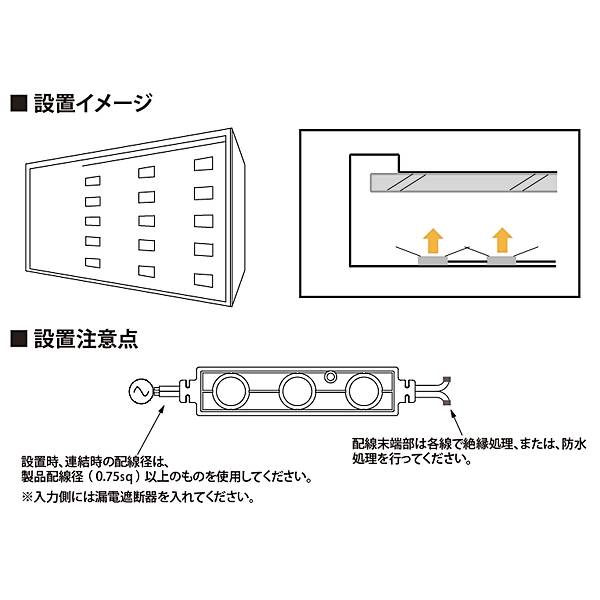 LEDモジュール　AC 100V 6500K　昼光色　204個 サインキングダム 新商品 LEDモジュール レンズ一体式 2灯タイプ IP67