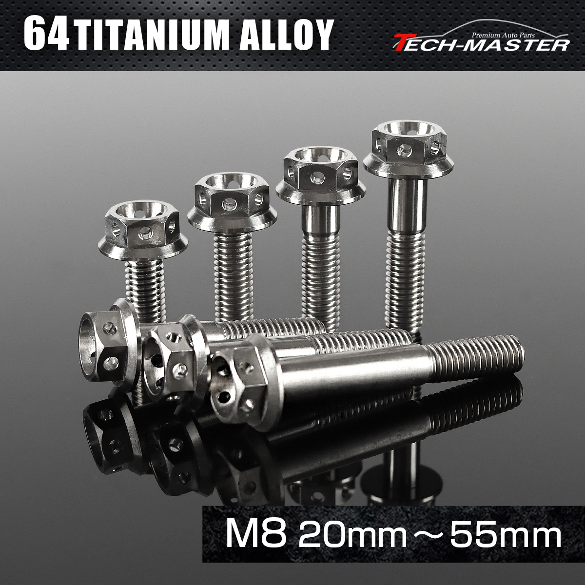 チタンボルト フランジ六角ボルト ワイヤリング M8×20mm～55ｍｍ シルバー JA137CHOICE【メール便可】