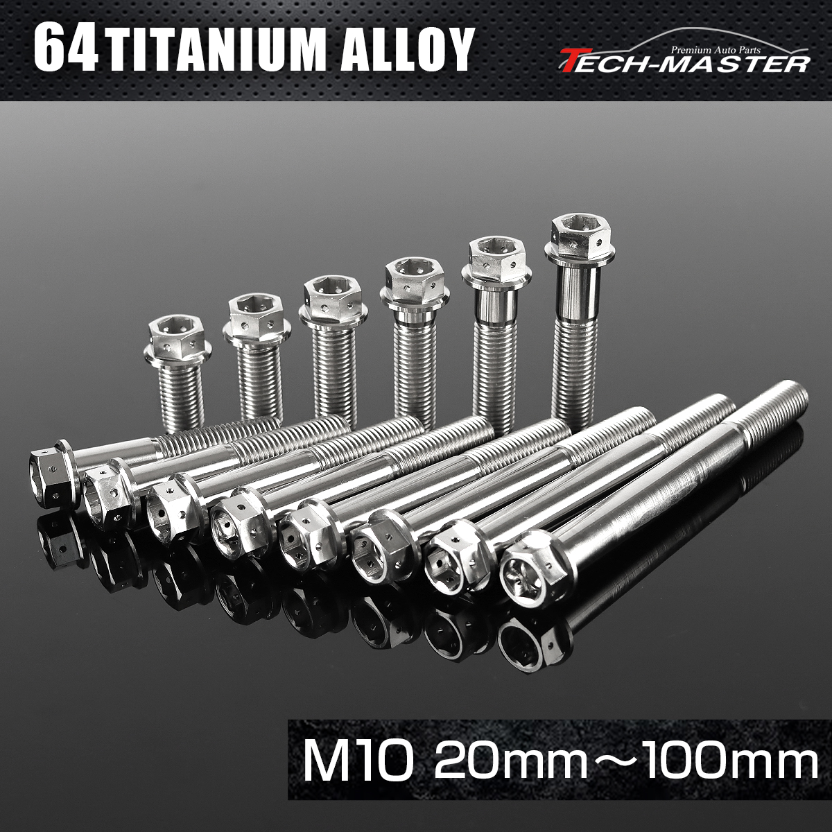 チタンボルト フランジ六角ボルト 六角穴付き M10×20mm～100mm シルバー JA1801CHOICE 【メール便可】