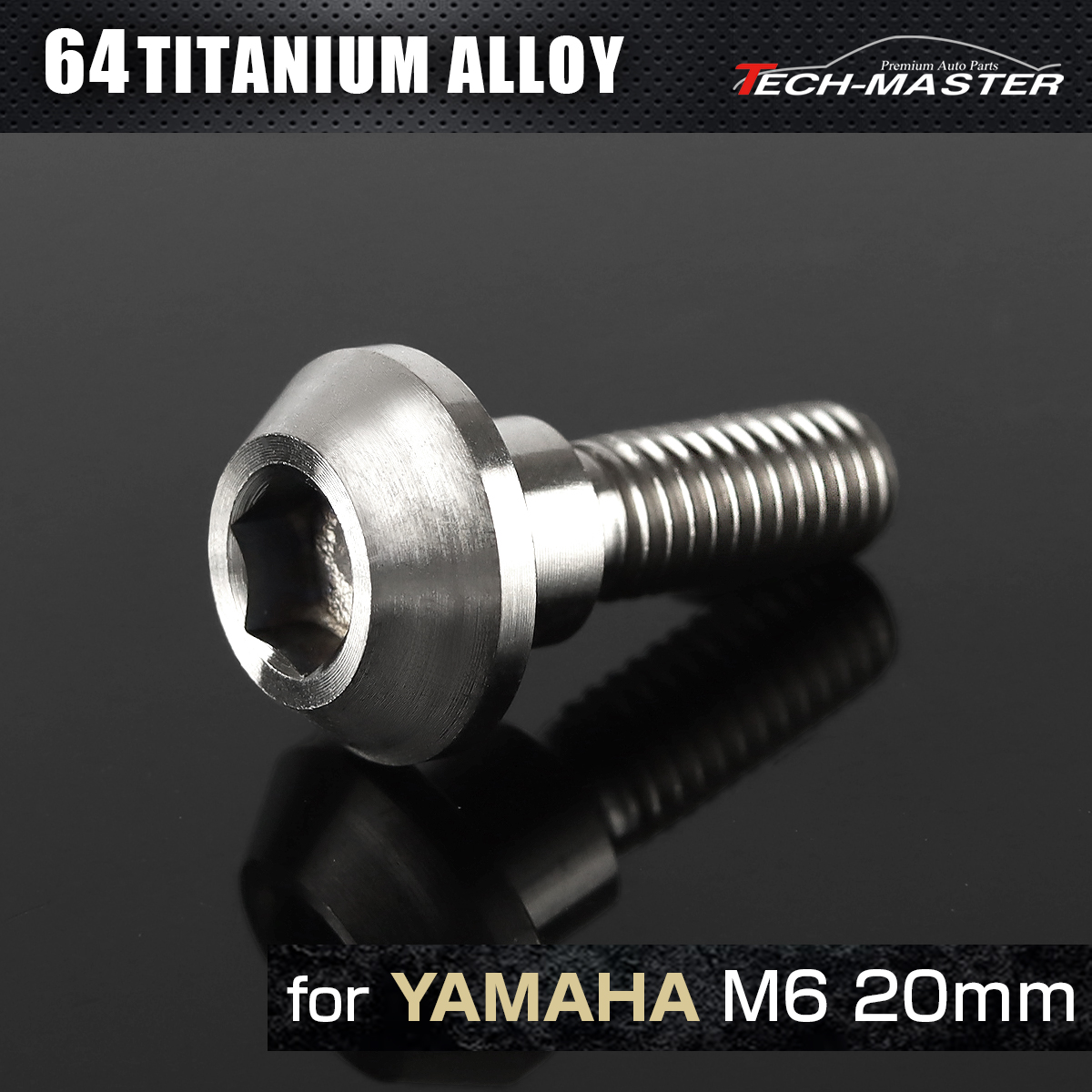 64チタン ヤマハ車用 ディスクローターボルト M6×20mm シルバー JA199 【メール便可】