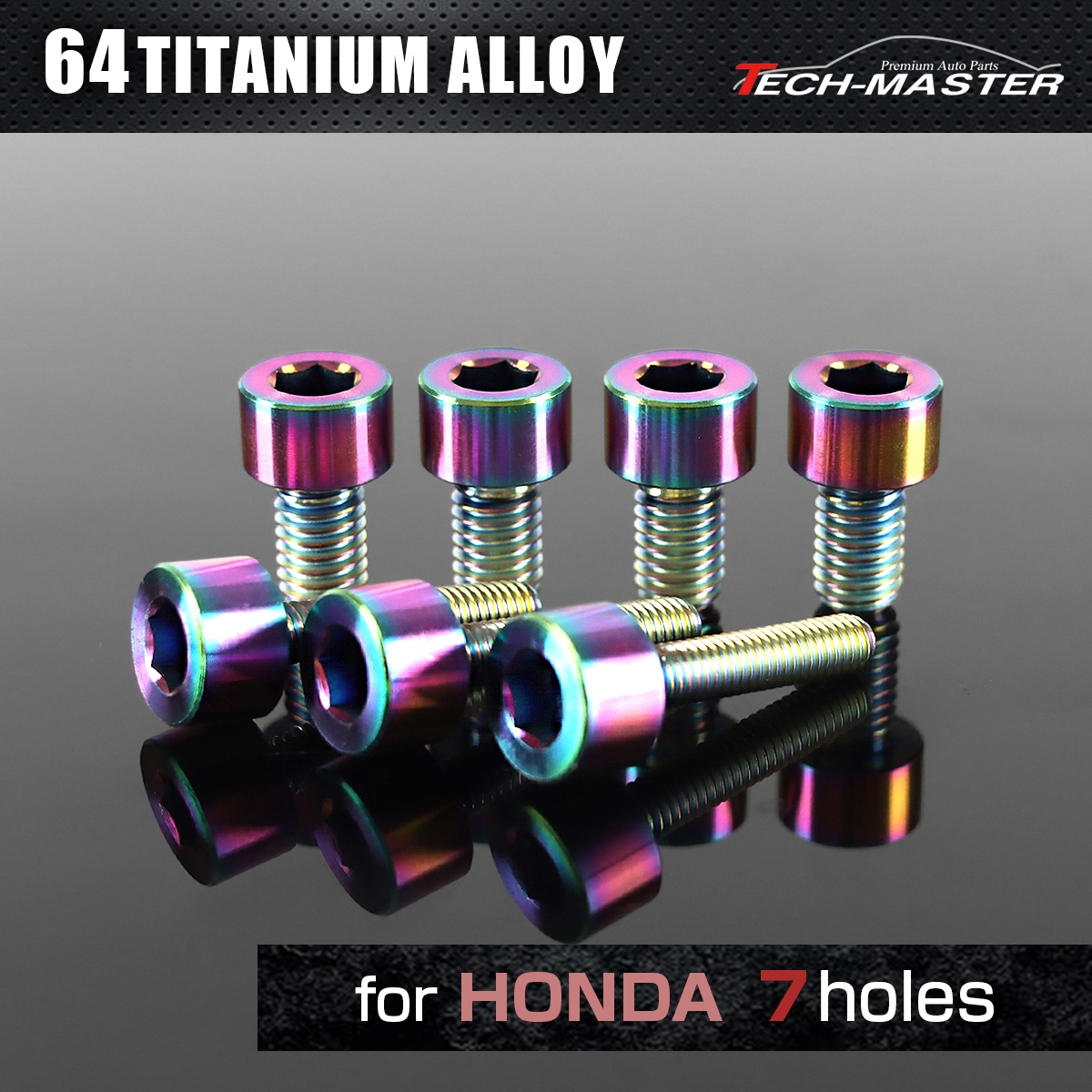 64チタン タンクキャップボルト ホンダ 7穴用 レインボー 7本セット JA231 【メール便可】