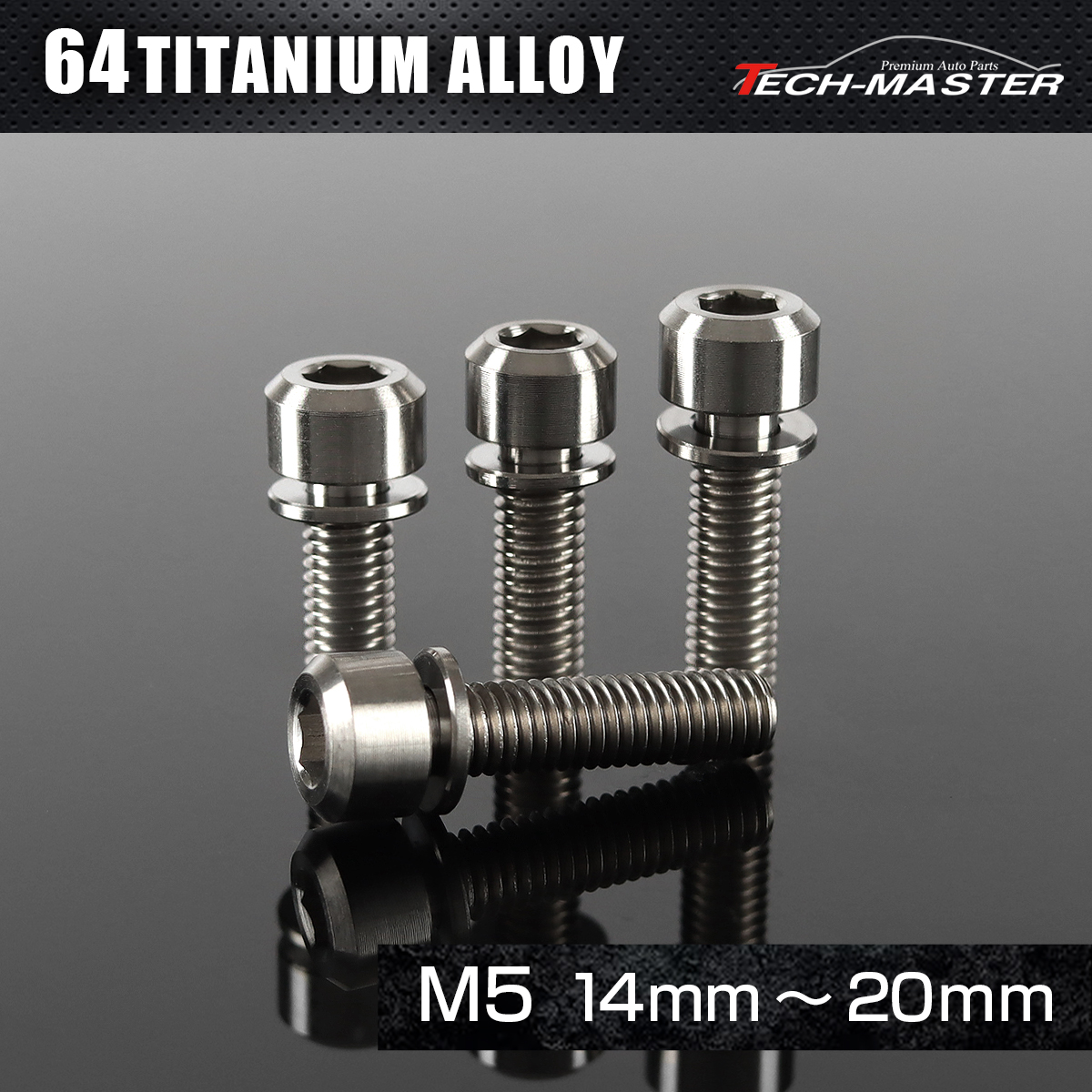 チタンボルト ワッシャー 組込 六角穴付き キャップボルト M5×14mm～20mm シルバー JA305CHOICE 【メール便可】