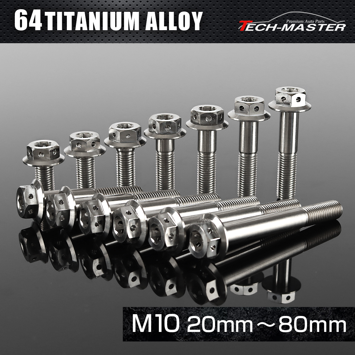 チタンボルト フランジボルト ワイヤリング 六角穴付 M10×20mm～80mm シルバー JA420CHOICE 【メール便可】