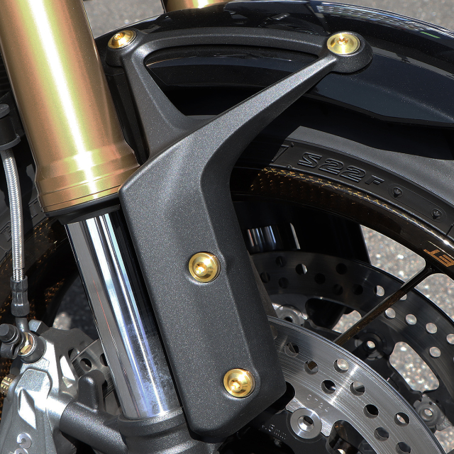 Z900RS 64チタン フロントフェンダーアーム用 ボルトセット ゴールド BS0010 【メール便可】