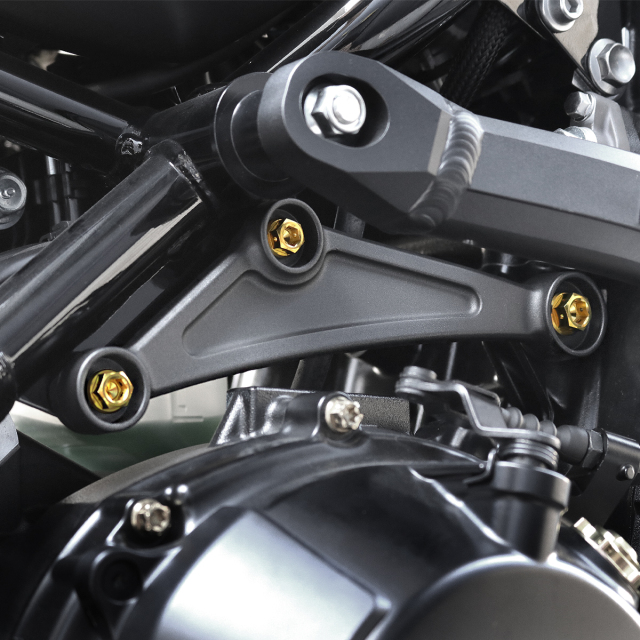 Z900RS 64チタン リアエンジンマウント用 ボルトセット ゴールド