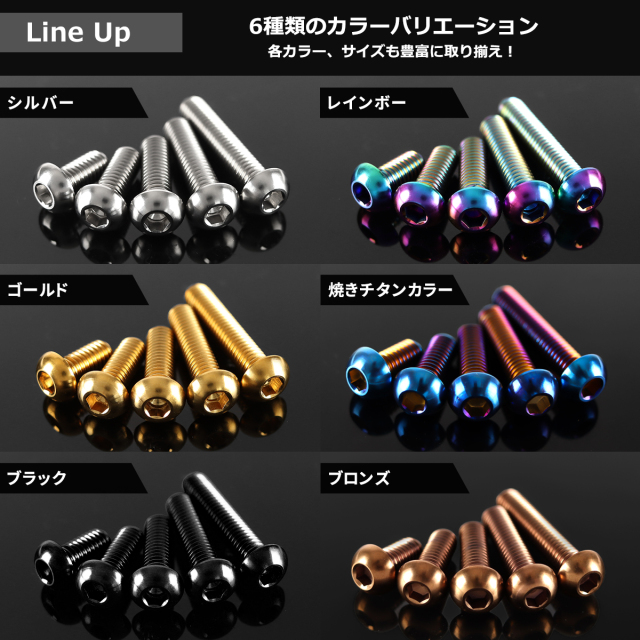 チタンボルト トラスヘッド 六角穴付き ボタンボルト M5×8mm～30mm