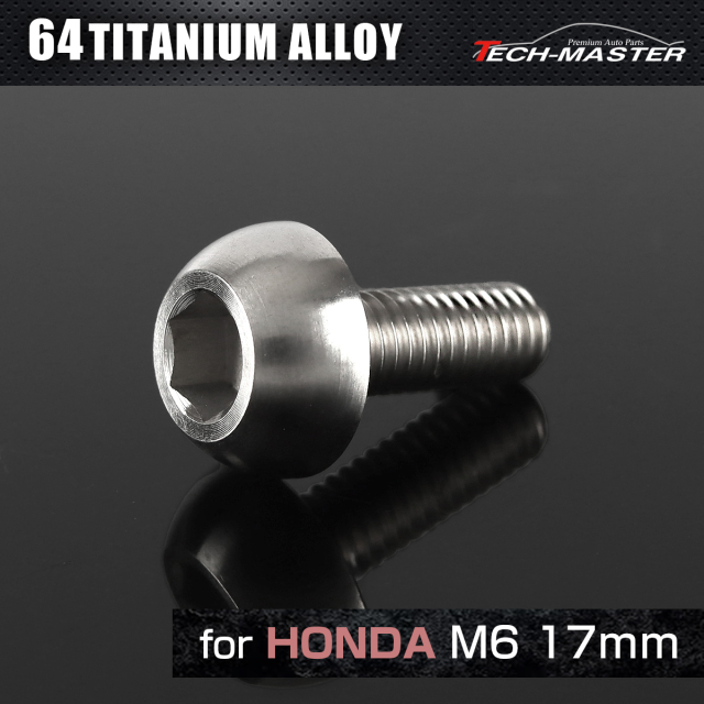 64チタン ホンダ車用 ディスクローターボルト M6×17mm シルバー JA064 【メール便可】