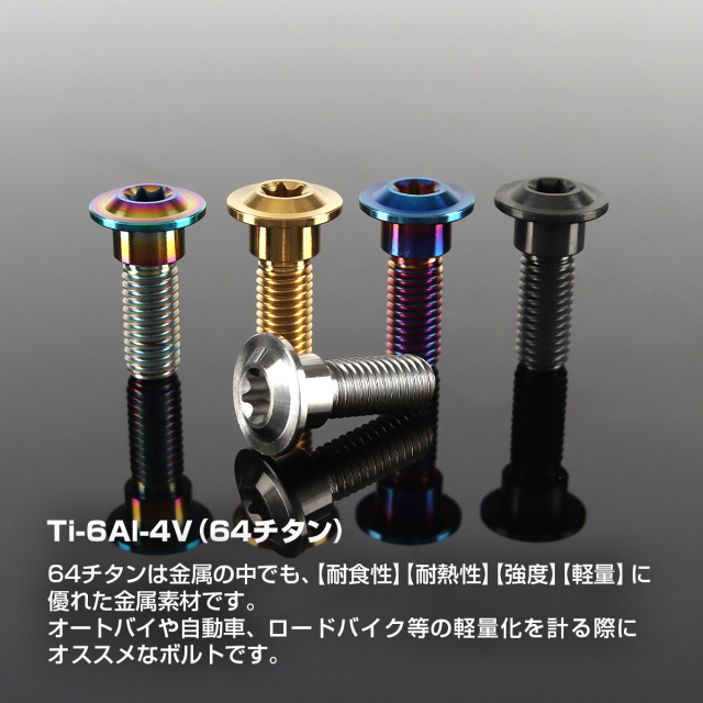 64チタン ホンダ車用 ディスクローターボルト M8×24mm レインボー