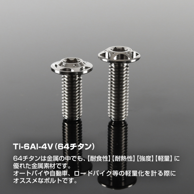 チタンボルト トルクス穴付き フランジ付き ボタンボルト M8