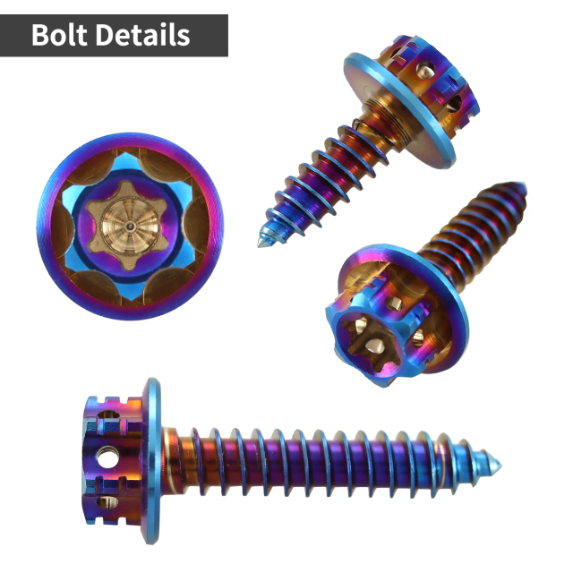 ◾️FLUX◾️チタンビス タッピングネジ M5×25mm チタン トルクス穴 フランジ付き ビス