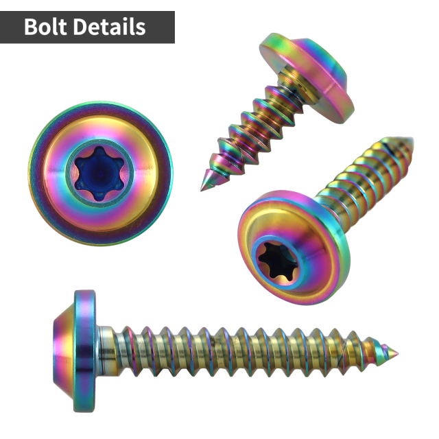 チタンネジ トルクス穴付 タッピングビス M5×10mm～35mm レインボー