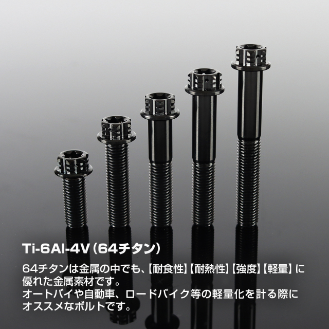 チタンボルト ヘキサゴン フランジ付き トルクスヘッド M10×25mm～70mm