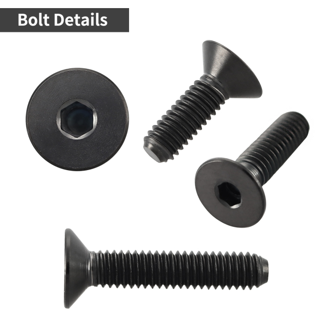 チタンボルト 皿ボルト 六角穴付き M4×12mm～20mm ブラック