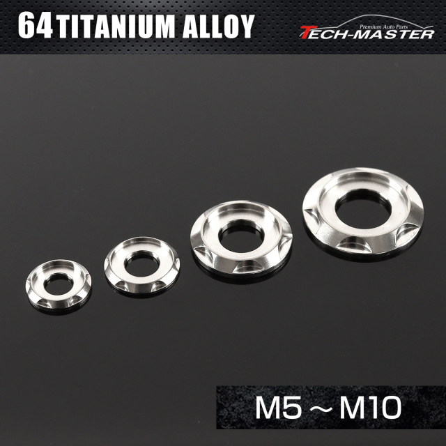 チタンワッシャー フジツボ型 デザインワッシャー M5～M10 シルバー JA1660CHOICE 【メール便可】