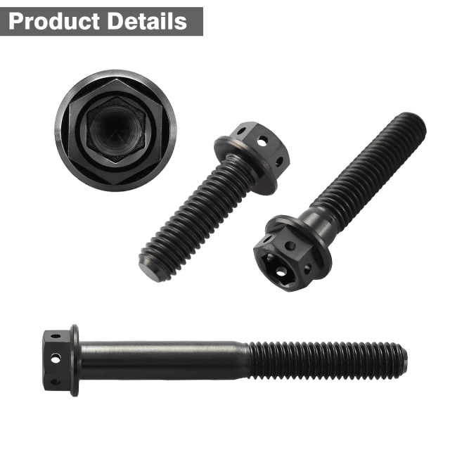 チタンボルト フランジ六角ボルト 六角穴付き M6×10mm～50mm ブラック