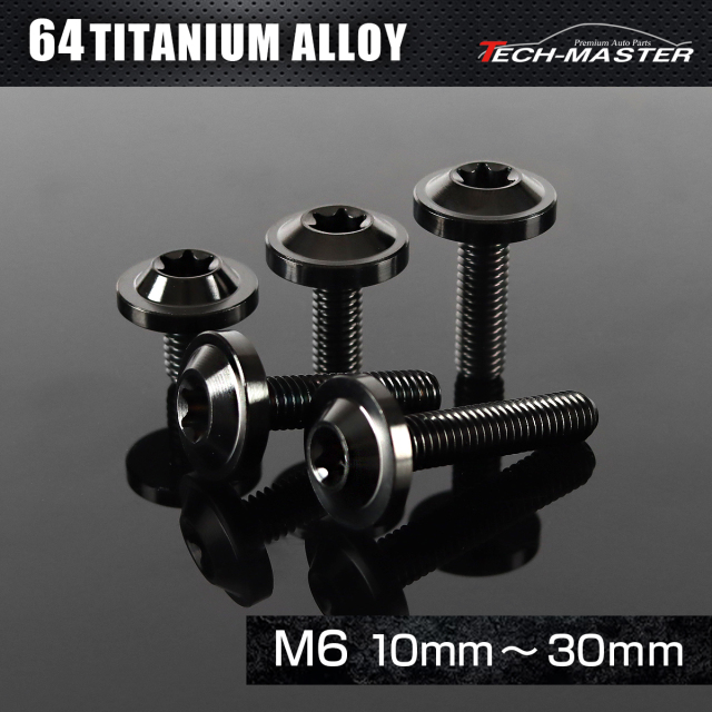 ぷるそ チタンボルト トルクス穴付き フランジ付き ボタンボルト M6×10mm