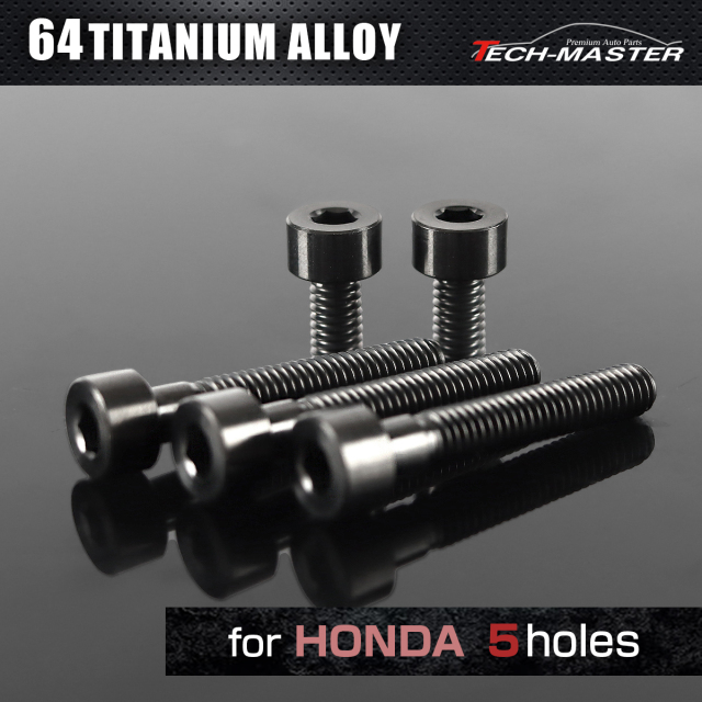 64チタン タンクキャップボルト ホンダ 5穴用 ブラック 5本セット JA1856 【メール便可】