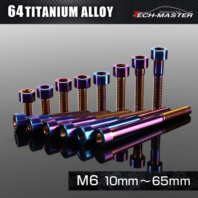 チタンボルト ストレートキャップボルト 六角穴付き M6×10mm