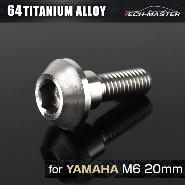 64チタン ヤマハ車用 ディスクローターボルト M6×20mm シルバー JA199 【メール便可】