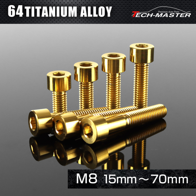 チタンボルト ストレートキャップボルト 六角穴付き M8×15mm～45mm