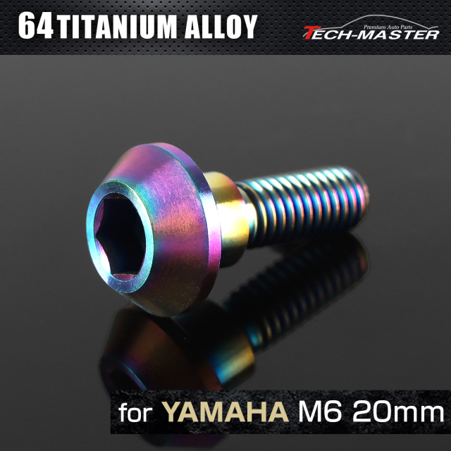 64チタン ヤマハ車用 ディスクローターボルト M6×20mm レインボー JA200 【メール便可】