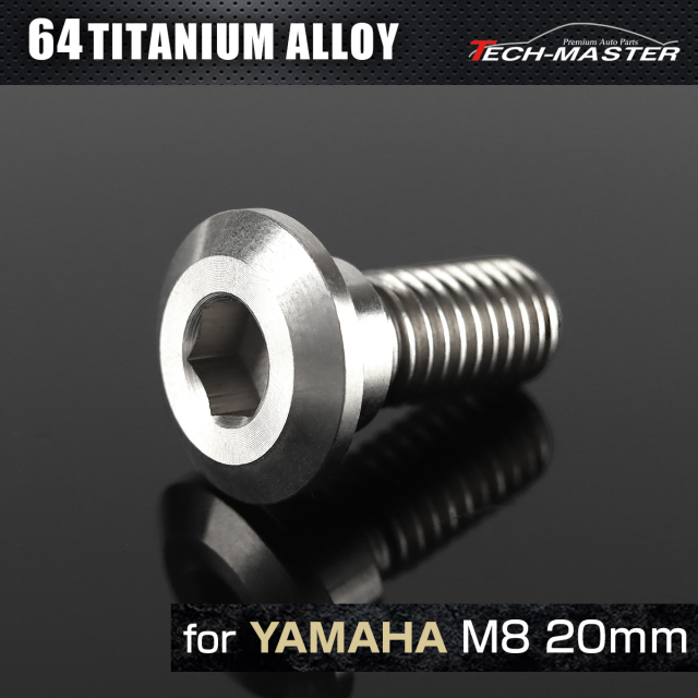 64チタン ヤマハ車用 ディスクローターボルト M8×20mm シルバー JA201 【メール便可】