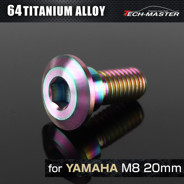 64チタン ヤマハ車用 ディスクローターボルト M8×20mm レインボー JA202 【メール便可】