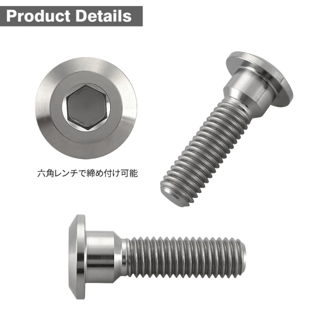 64チタン カワサキ車用 ブレーキディスク ローターボルト M8×30mm