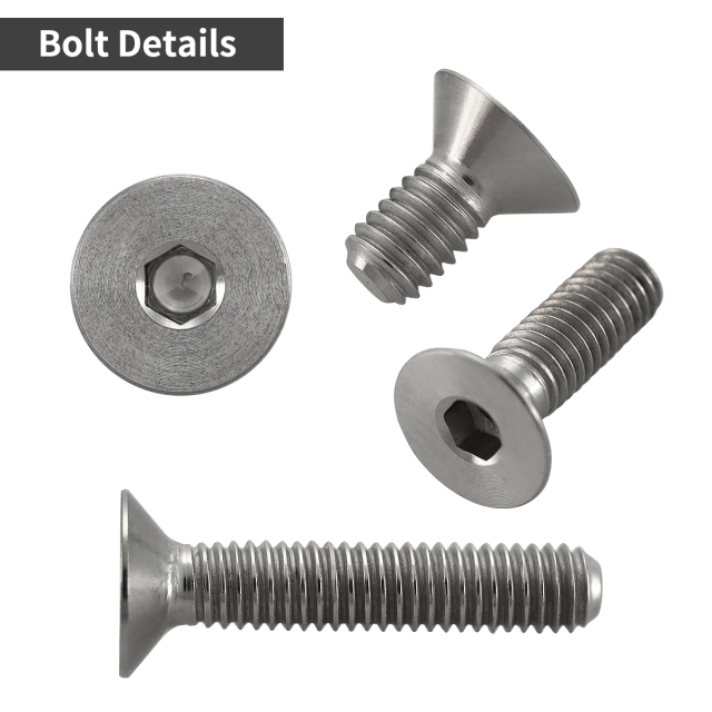 チタンボルト 皿ボルト 六角穴付き M3×6mm～18mm シルバー