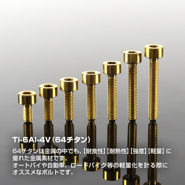 チタンボルト スリムヘッド キャップボルト 六角穴付き M3×6mm