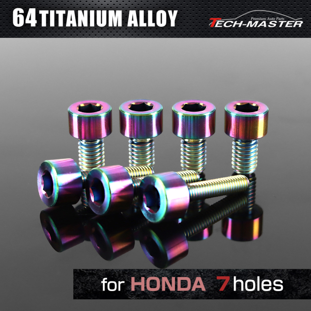 64チタン タンクキャップボルト ホンダ 7穴用 レインボー 7本セット JA231 【メール便可】