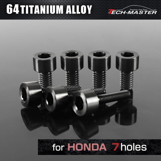 64チタン タンクキャップボルト ホンダ 7穴用 ブラック 7本セット JA233 【メール便可】