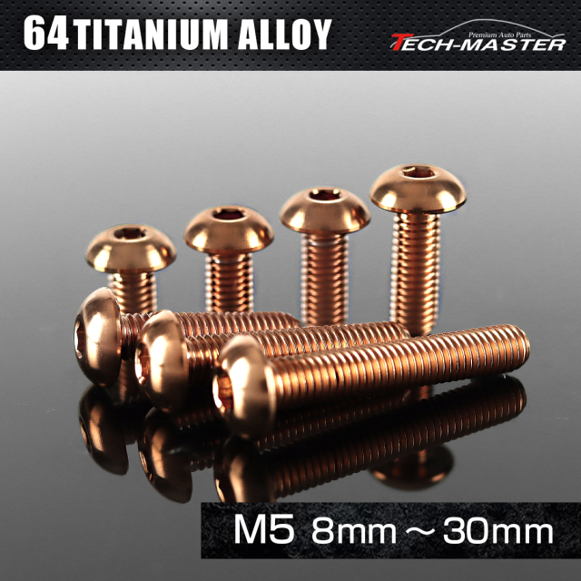 チタンボルト トラスヘッド 六角穴付き ボタンボルト M5×8mm～30mm ブロンズ JA3104CHOICE 【メール便可】