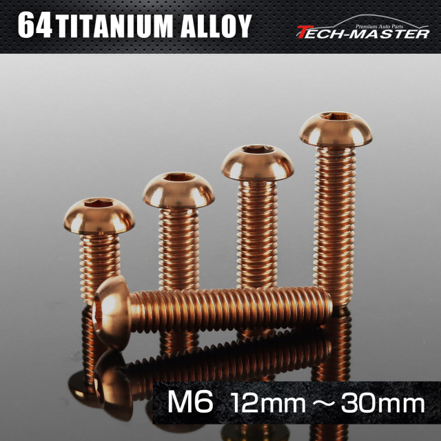 チタンボルト トラスヘッド 六角穴付き ボタンボルト M6×12mm～30mm ブロンズ JA3112CHOICE 【メール便可】