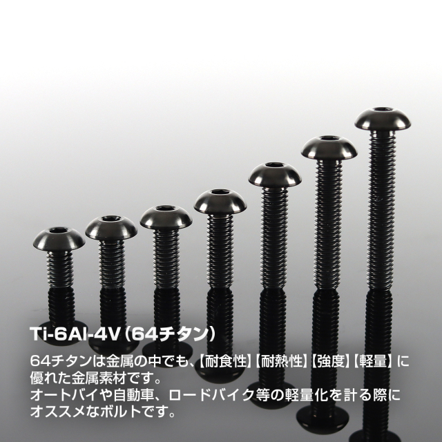 チタンボルト トラスヘッド 六角穴付き ボタンボルト M5×8mm