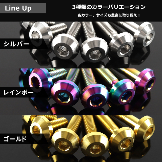 【極美品】CABaN/セットアップ/ボルドー チタンボルト テーパーヘッド ボタンボルト 六角穴付き M8×15mm