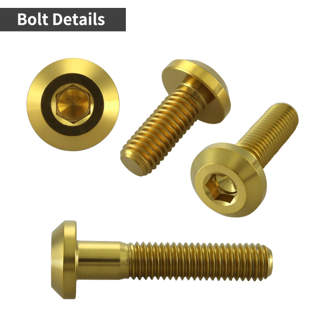 チタンボルト テーパーヘッド ボタンボルト 六角穴付き M8×15mm～40mm