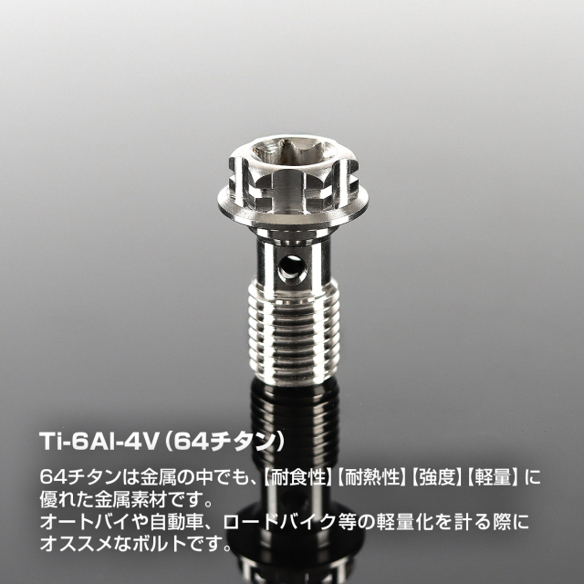 バンジョーボルト 64チタン M10 P1.25 シングル シールワッシャー付き