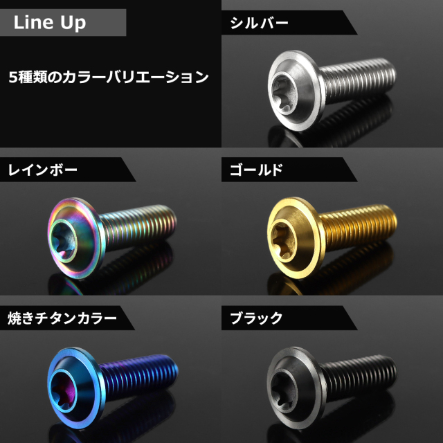 64チタン ヤマハ車用 ディスクローターボルト M8×25mm ブラック JA813