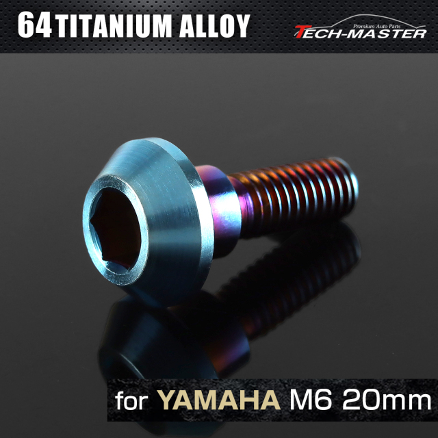 64チタン ヤマハ車用 ディスクローターボルト M6×20mm 焼きチタンカラー JA822 【メール便可】