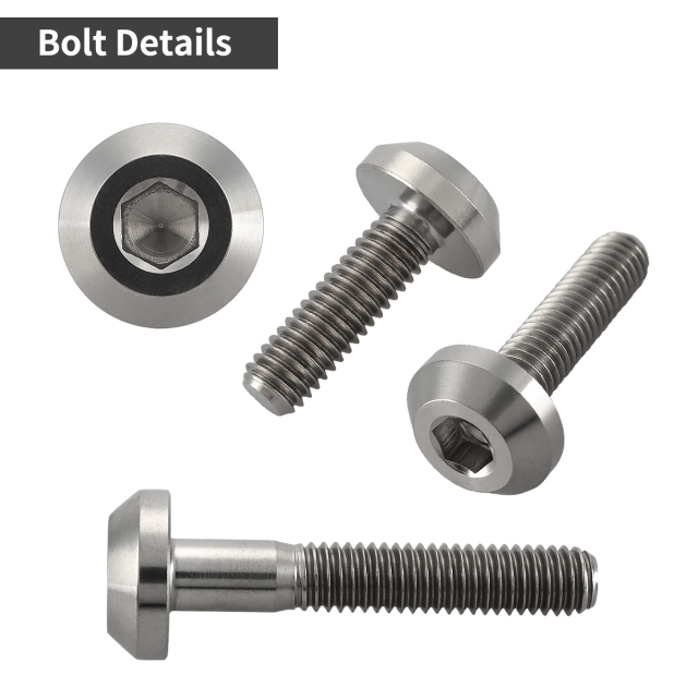 チタンボルト テーパーヘッド ボタンボルト 六角穴付き M6×12mm～35mm