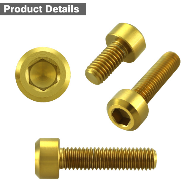 64チタン タンクキャップボルト ヤマハ 7穴用 ゴールド 7本セット