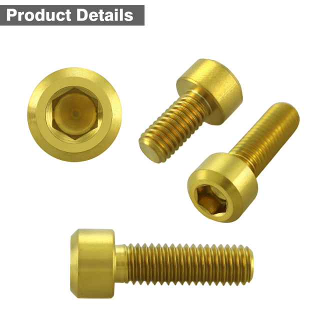 64チタン タンクキャップボルト カワサキ 5穴用 ゴールド 5本セット