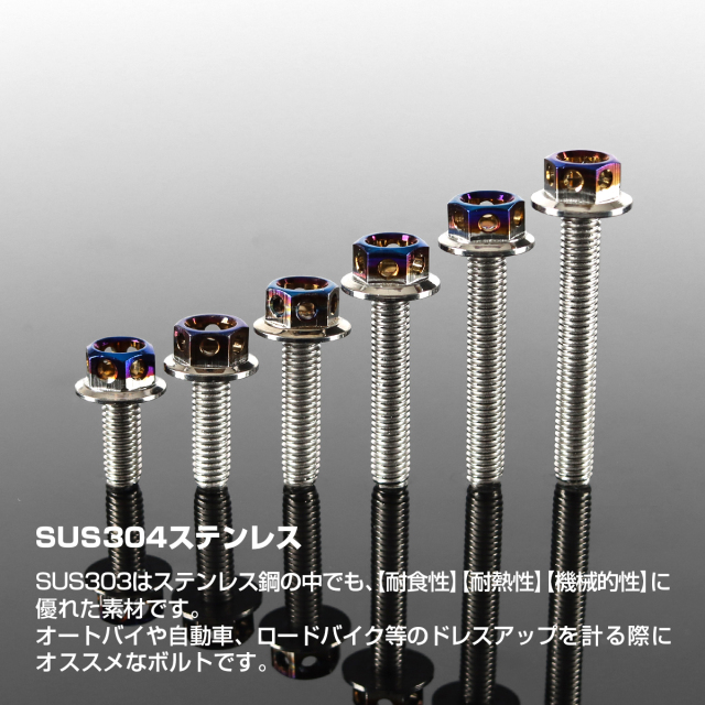 ステンレスボルト 六角ボルト ヘキサゴンヘッド フランジボルト M5